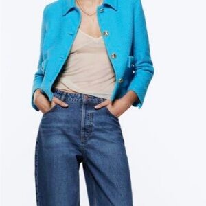 Zara Blue Jacket with Gold Accents